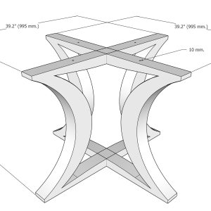 Dining table round base Hourglass shape in Textured Bronze premium powder coating finish. Without holes at top for glass  [RHGLFL8-TB] - Image 8