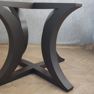 Dining table round base Hourglass shape in Textured Bronze premium powder coating finish. Without holes at top for glass  [RHGLFL8-TB] - Image 4