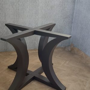 Dining table round base Hourglass shape in Textured Bronze premium powder coating finish. Without holes at top for glass  [RHGLFL8-TB] - Image 3