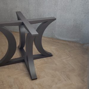 Dining table round base Hourglass shape in Textured Bronze premium powder coating finish. Without holes at top for glass  [RHGLFL8-TB] - Image 7