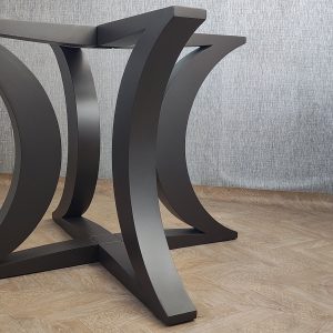 Dining table round base Hourglass shape in Textured Bronze premium powder coating finish. Without holes at top for glass  [RHGLFL8-TB] - Image 2