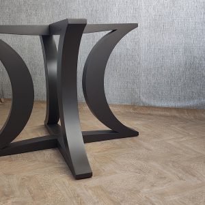 Dining table round base Hourglass shape in Textured Bronze premium powder coating finish. Without holes at top for glass  [RHGLFL8-TB] - Image 6