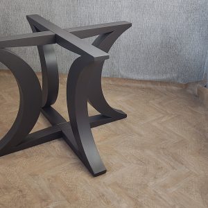 Dining table round base Hourglass shape in Textured Bronze premium powder coating finish. Without holes at top for glass  [RHGLFL8-TB] - Image 5