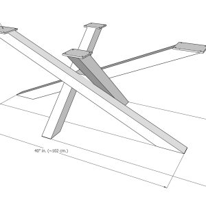 Coffee table base - crossed steel profiles. Premium quality, designed in California Handcrafted in Europe [CFCC55] - Image 8