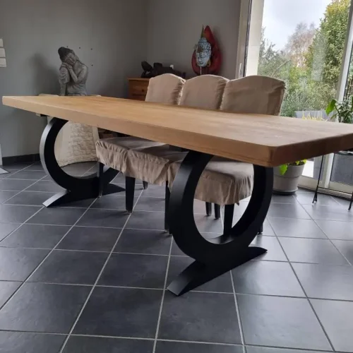 Handmade Modern Metal Dining Table Base | Durable Steel Legs | Fits Wood, Stone, Marble & Glass Tops [2TBFLNCINSM8] photo review