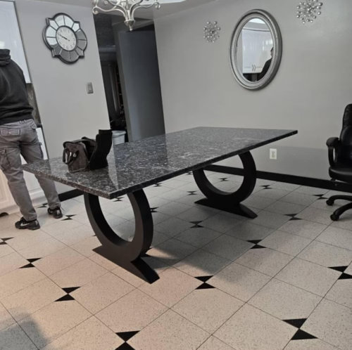 Handmade Modern Metal Dining Table Base | Durable Steel Legs | Fits Wood, Stone, Marble & Glass Tops [2TBFLNCINSM8] photo review