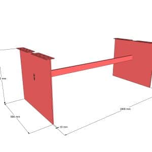 Custom base for scroll and smith by sketch - 1800 length - Anthracite grey