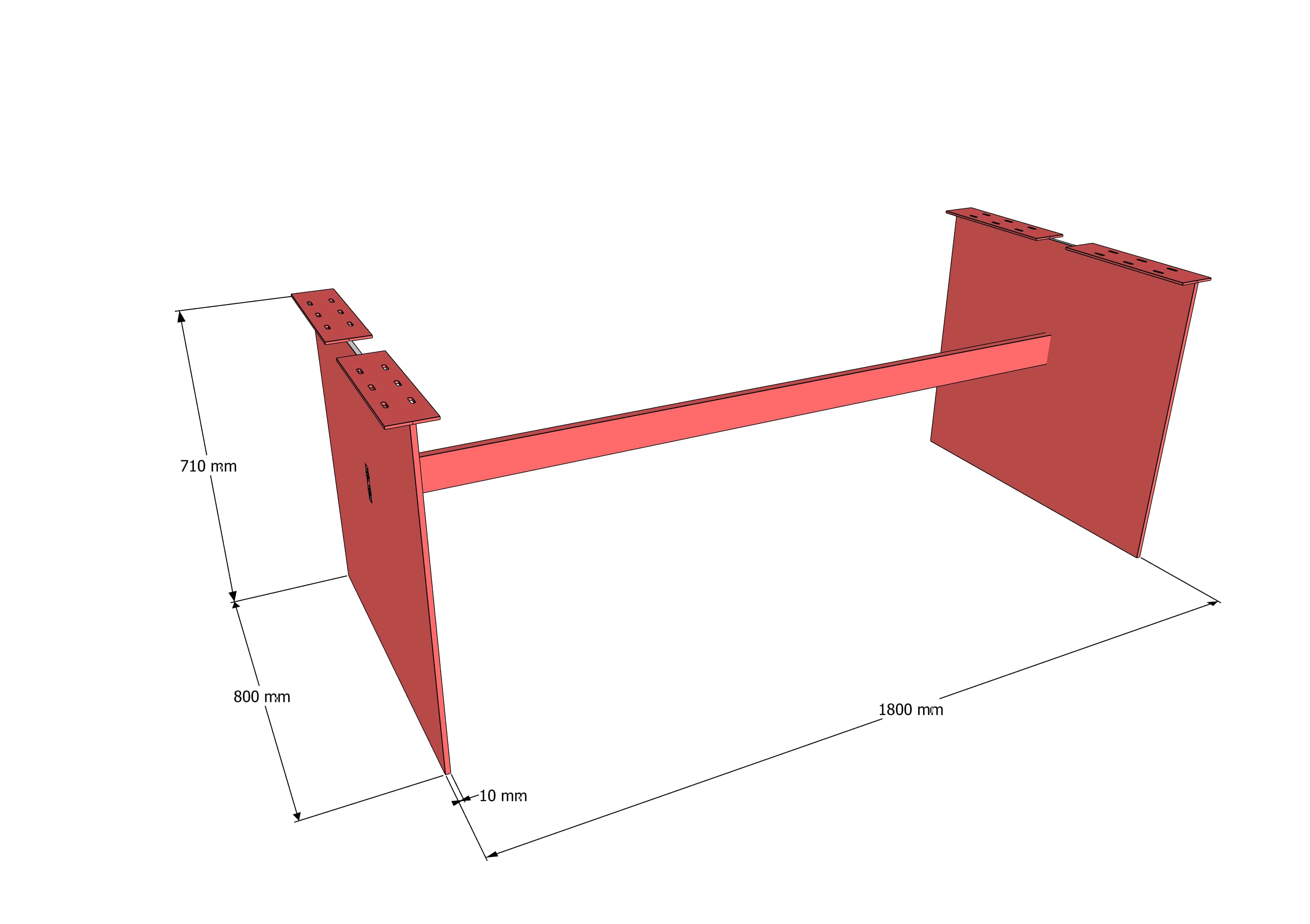 Custom base for scroll and smith by sketch - 1800 length - Anthracite grey - Image 4