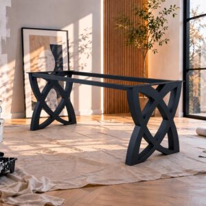 Modern Metal Dining Table Base, Sculptural Steel base, Designer Table Legs, Luxury Dining Room Furniture, Custom Heavy Duty Base [2TRMILK84]